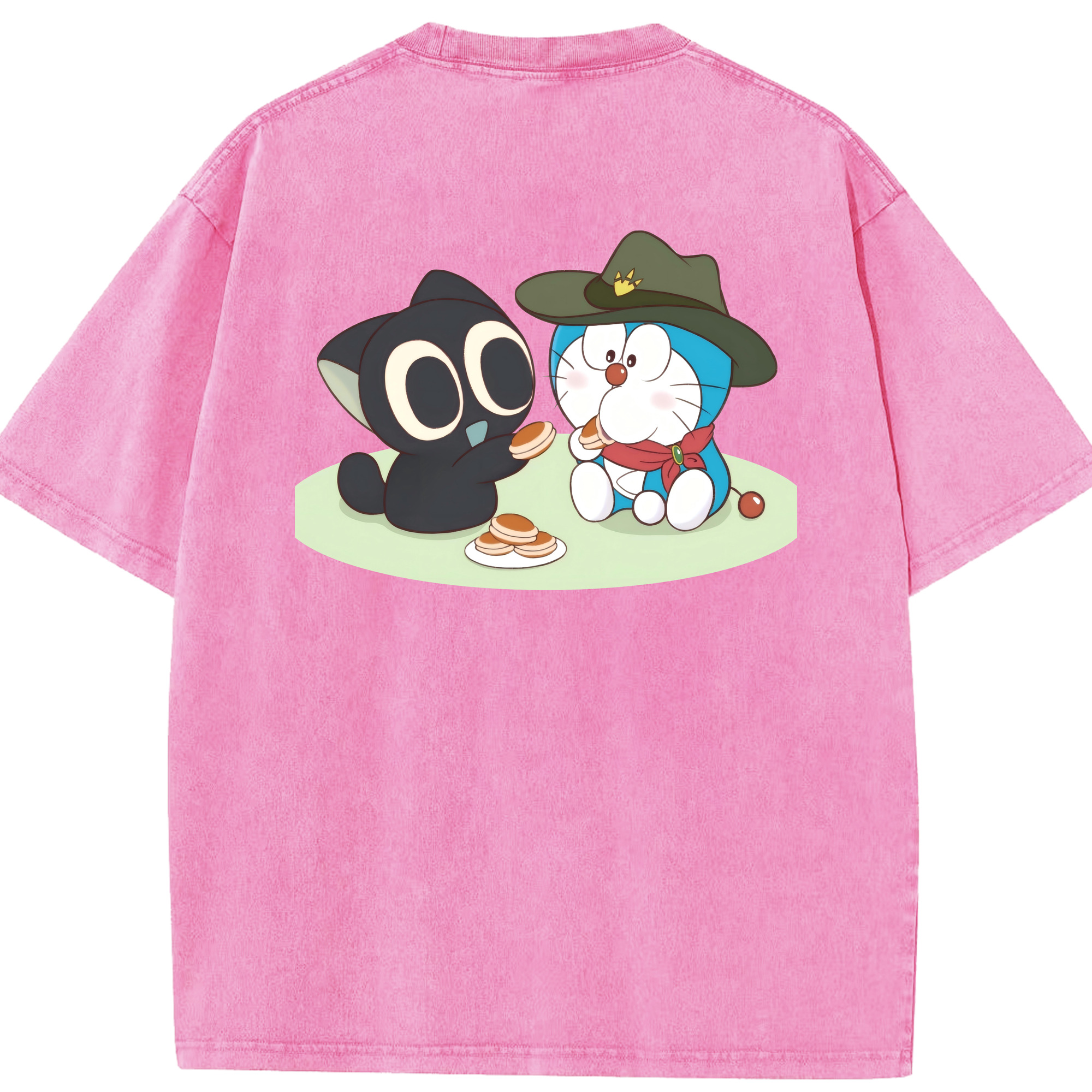 （画像用） ドラえもん Doraemon 綿100% ヴィンテージ風 半袖Tシャツ（背面プリント）